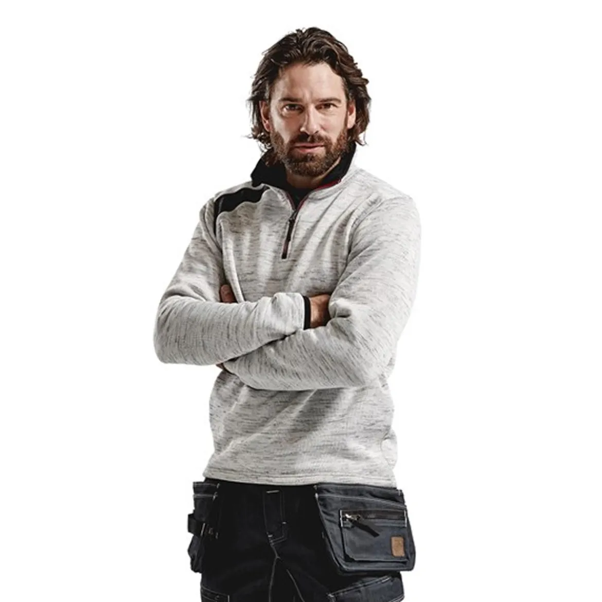 Blakläder gestrickter half-zip Pullover 4943