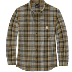 Carhartt Relaxed Fit Flannel Long-Sleeve Plaid Shirt