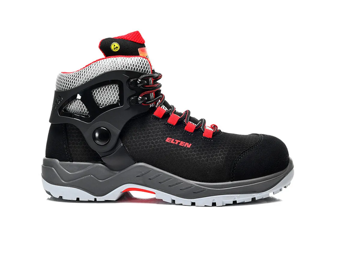 Elten ARTURO black-red Mid ESD S3S Sicherheitsschnürstiefel
