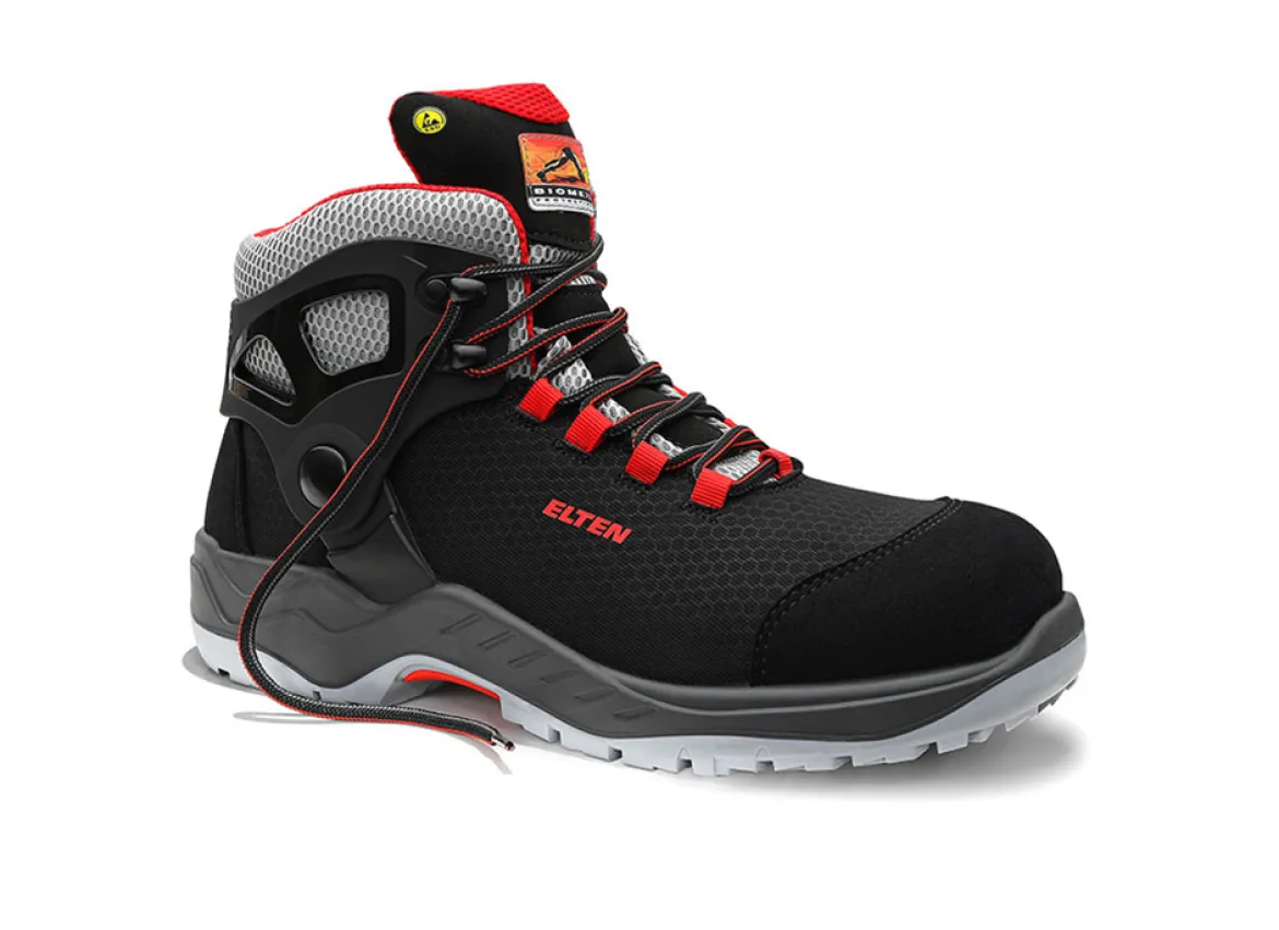 Elten ARTURO black-red Mid ESD S3S Sicherheitsschnürstiefel