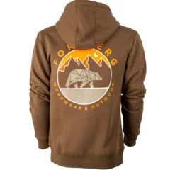 FORSBERG brauner Hoodie mit Logo auf Brust und Rücken