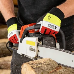 FORSBERG Tommerhogg Schnittschutz Kl.0 - Premium Ziegenleder, Hi-Viz