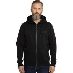 FORSBERG Zip-Hoodie mit Frottee Logo
