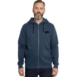 FORSBERG Zip-Hoodie mit Frottee Logo