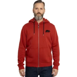 FORSBERG Zip-Hoodie mit Frottee Logo
