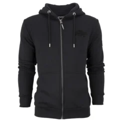 FORSBERG Zip-Hoodie mit Frottee Logo