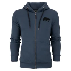 FORSBERG Zip-Hoodie mit Frottee Logo