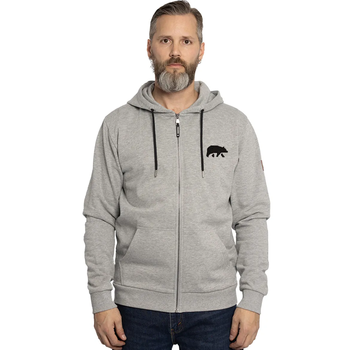 FORSBERG Zip-Hoodie mit Frottee Logo